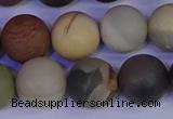 CPJ515 15.5 inches 14mm round matte polychrome jasper beads wholeasle