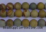 CPJ521 15.5 inches 6mm round matte wildhorse picture jasper beads