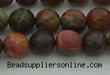 CPJ532 15.5 inches 8mm faceted round picasso jasper beads