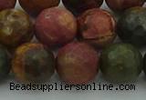 CPJ534 15.5 inches 12mm faceted round picasso jasper beads