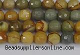 CPJ541 15.5 inches 6mm faceted round wildhorse picture jasper beads