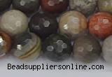 CPJ549 15.5 inches 10mm faceted round polychrome jasper beads