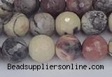 CPJ612 15.5 inches 8mm faceted round purple striped jasper beads