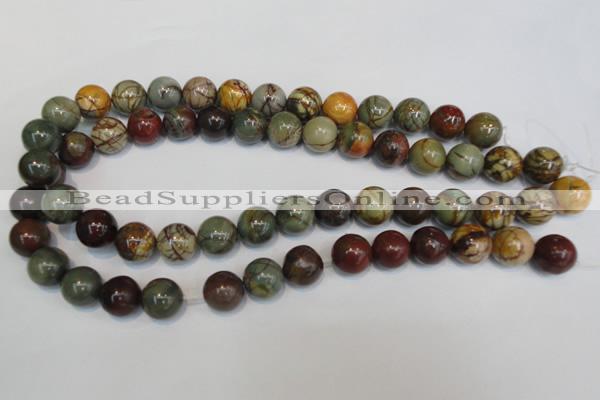 CPJ64 15.5 inches 14mm round picasso jasper gemstone beads