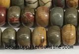 CPJ677 15.5 inches 4*6mm rondelle picasso jasper beads wholesale