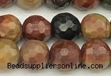 CPJ690 15 inches 6mm faceted round picasso jasper beads