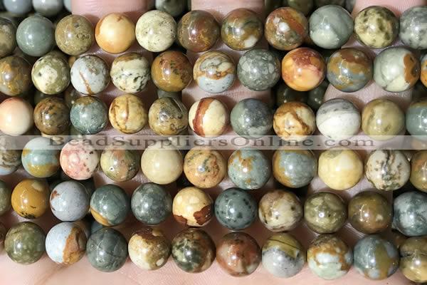 CPJ710 15.5 inches 12mm round rocky butte picture jasper beads