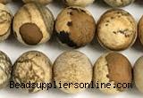 CPJ747 15 inches 8mm round matte picture jasper beads