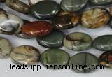 CPJ83 15.5 inches 10*14mm oval picasso jasper gemstone beads