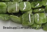 CPO08 15.5 inches 12*12mm square olivine gemstone beads wholesale