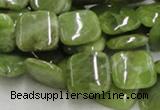 CPO09 15.5 inches 16*16mm square olivine gemstone beads wholesale