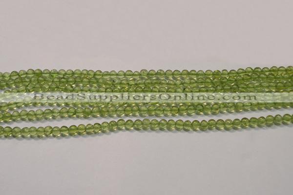 CPO101 15 inches 3mm round natural peridot beads wholesale