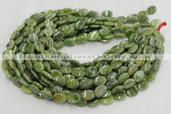 CPO12 15.5 inches 10*14mm oval olivine gemstone beads wholesale