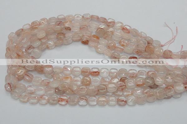 CPQ04 15.5 inches 10*10mm square natural pink quartz beads