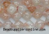 CPQ07 15.5 inches 10*10mm diamond natural pink quartz beads