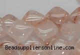 CPQ08 15.5 inches 15*15mm diamond natural pink quartz beads