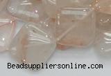 CPQ09 15.5 inches 20*20mm diamond natural pink quartz beads