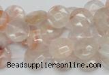 CPQ16 15.5 inches 12mm faceted coin natural pink quartz beads