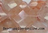 CPQ18 15.5 inches 30*30mm faceted diamond natural pink quartz beads