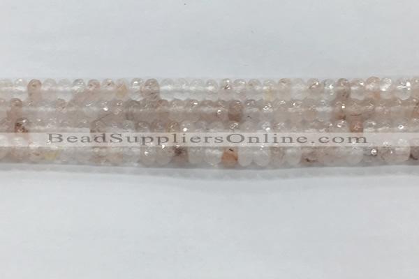 CPQ210 15.5 inches 4*6mm faceted rondelle natural pink quartz beads