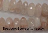 CPQ215 15.5 inches 8*16mm faceted rondelle natural pink quartz beads