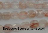 CPQ231 15.5 inches 10*10mm faceted square natural pink quartz beads