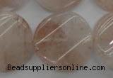 CPQ238 15.5 inches 28mm twisted coin natural pink quartz beads