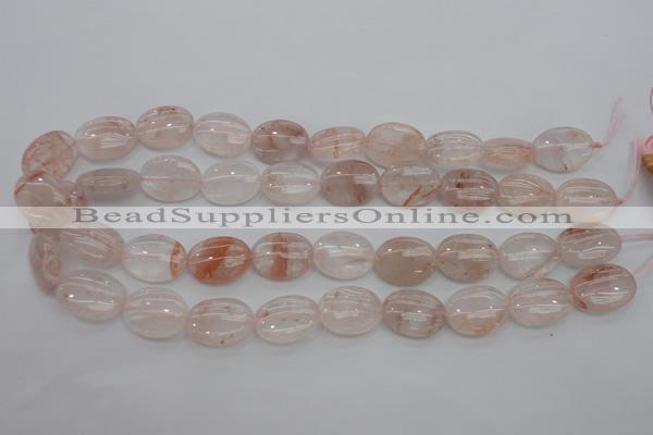 CPQ241 15.5 inches 15*20mm oval natural pink quartz beads