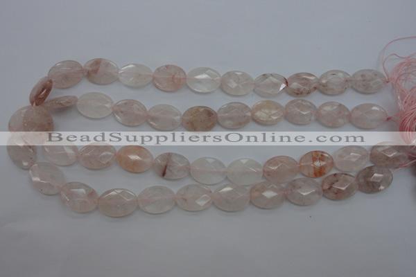 CPQ244 15.5 inches 13*18mm faceted oval natural pink quartz beads