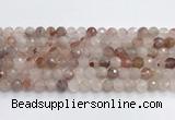 CPQ319 15.5 inches 8mm faceted round pink quartz beads