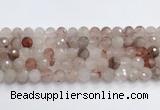 CPQ320 15.5 inches 10mm faceted round pink quartz beads