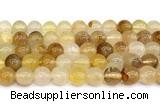 CPQ353 15.5 inches 10mm round yellow quartz gemstone beads