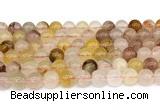 CPQ360 15.5 inches 4mm round pink & yellow quartz gemstone beads