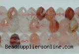 CPQ39 15.5 inches 6*10mm faceted rondelle natural pink quartz beads