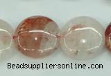 CPQ50 15.5 inches 20mm flat round natural pink quartz beads