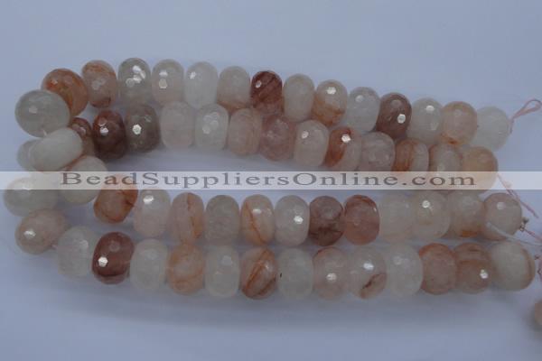 CPQ72 15.5 inches 14*20mm faceted rondelle natural pink quartz beads