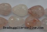 CPQ76 15.5 inches 15*20mm faceted teardrop natural pink quartz beads