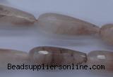 CPQ78 15.5 inches 10*30mm faceted teardrop natural pink quartz beads