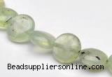 CPR07  A grade 10mm flat round natural prehnite gemstone beads