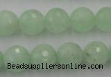 CPR115 15.5 inches 14mm faceted round natural prehnite beads wholesale