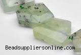 CPR21 Freeform A grade natural Prehnite gemstone beads Wholesale