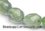 CPR24 A grade 11*15mm faceted pebble shape natural Prehnite bead