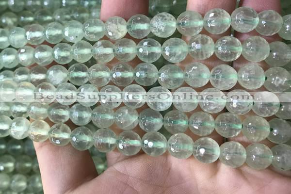 CPR362 15.5 inches 8mm faceted round prehnite gemstone beads