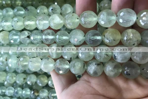 CPR364 15.5 inches 12mm faceted round prehnite gemstone beads