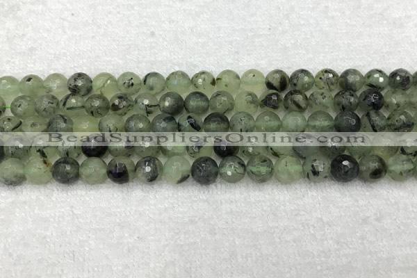 CPR405 15.5 inches 6mm faceted round prehnite beads wholesale