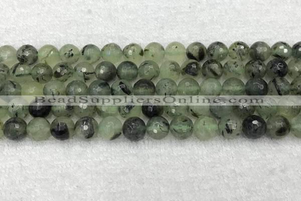 CPR406 15.5 inches 8mm faceted round prehnite beads wholesale