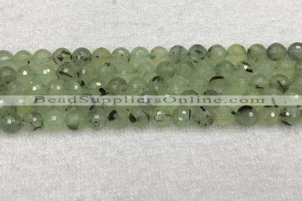 CPR410 15.5 inches 6mm faceted round prehnite gemstone beads