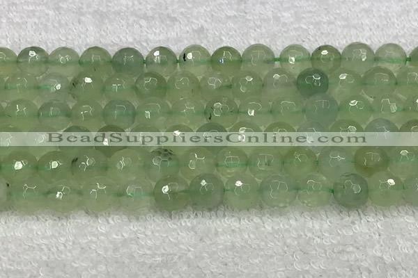 CPR417 15.5 inches 10mm faceted round natural prehnite beads