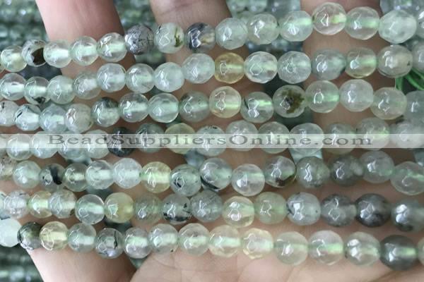 CPR420 15.5 inches 6mm faceted round prehnite beads wholesale