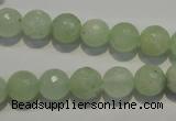 CPR53 15.5 inches 10mm faceted round natural prehnite beads